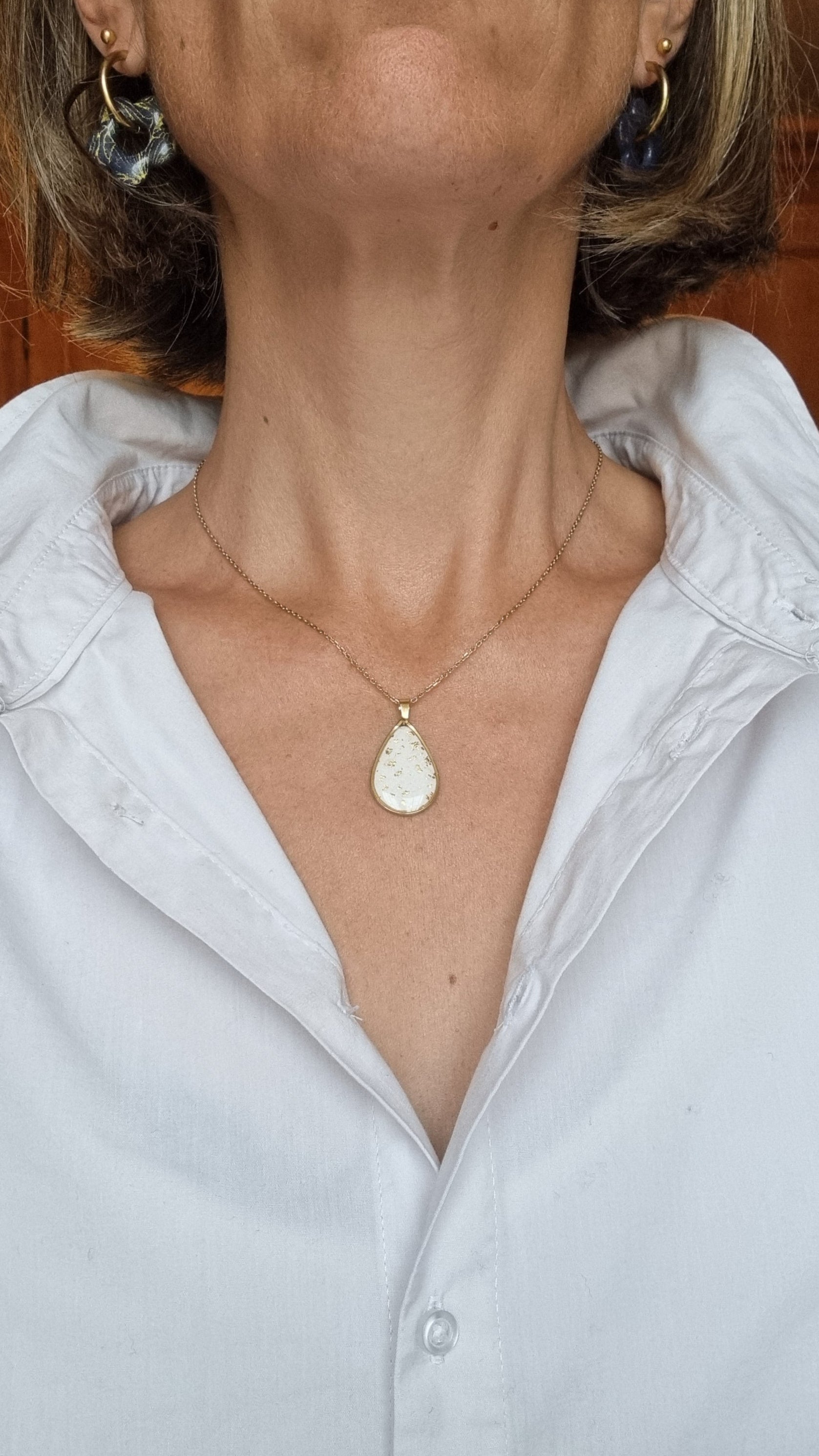 Pendentif Paco blanc