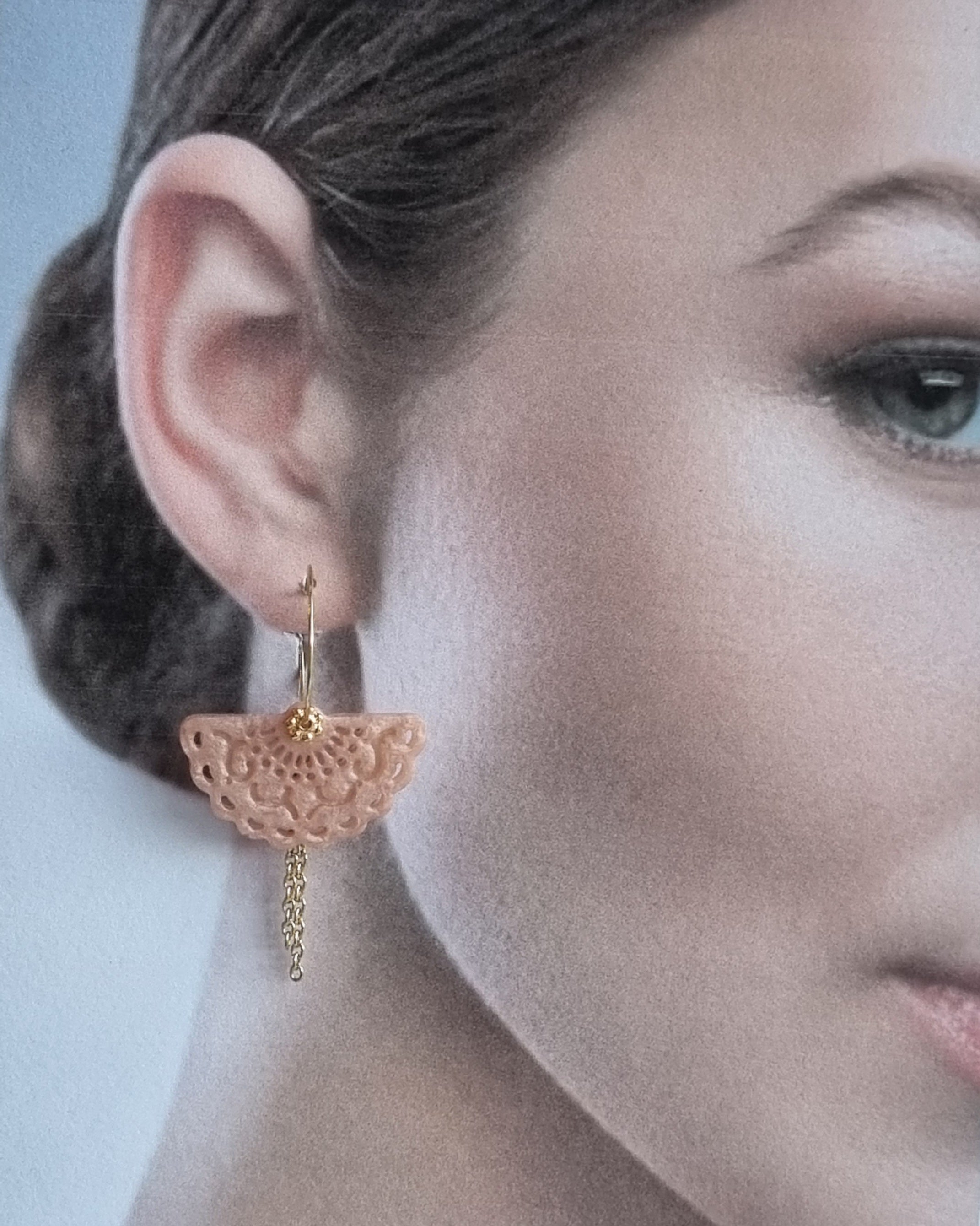 Boucles d'oreilles Malvana rose