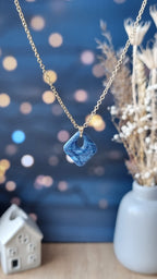 Collier Calais bleu marbré