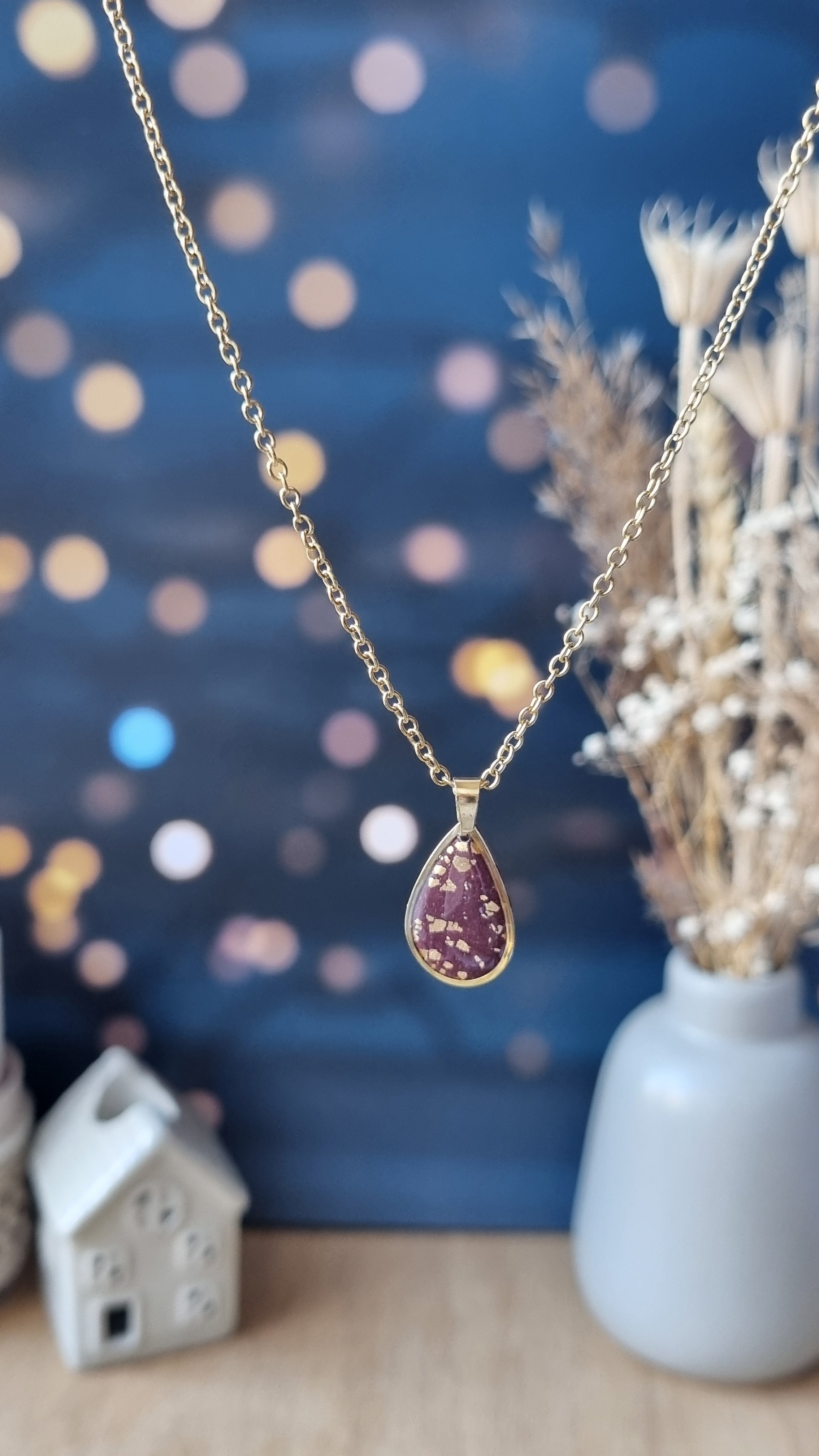 Collier Calixte petit prune