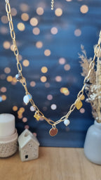 Collier Cantien anthracite et doré