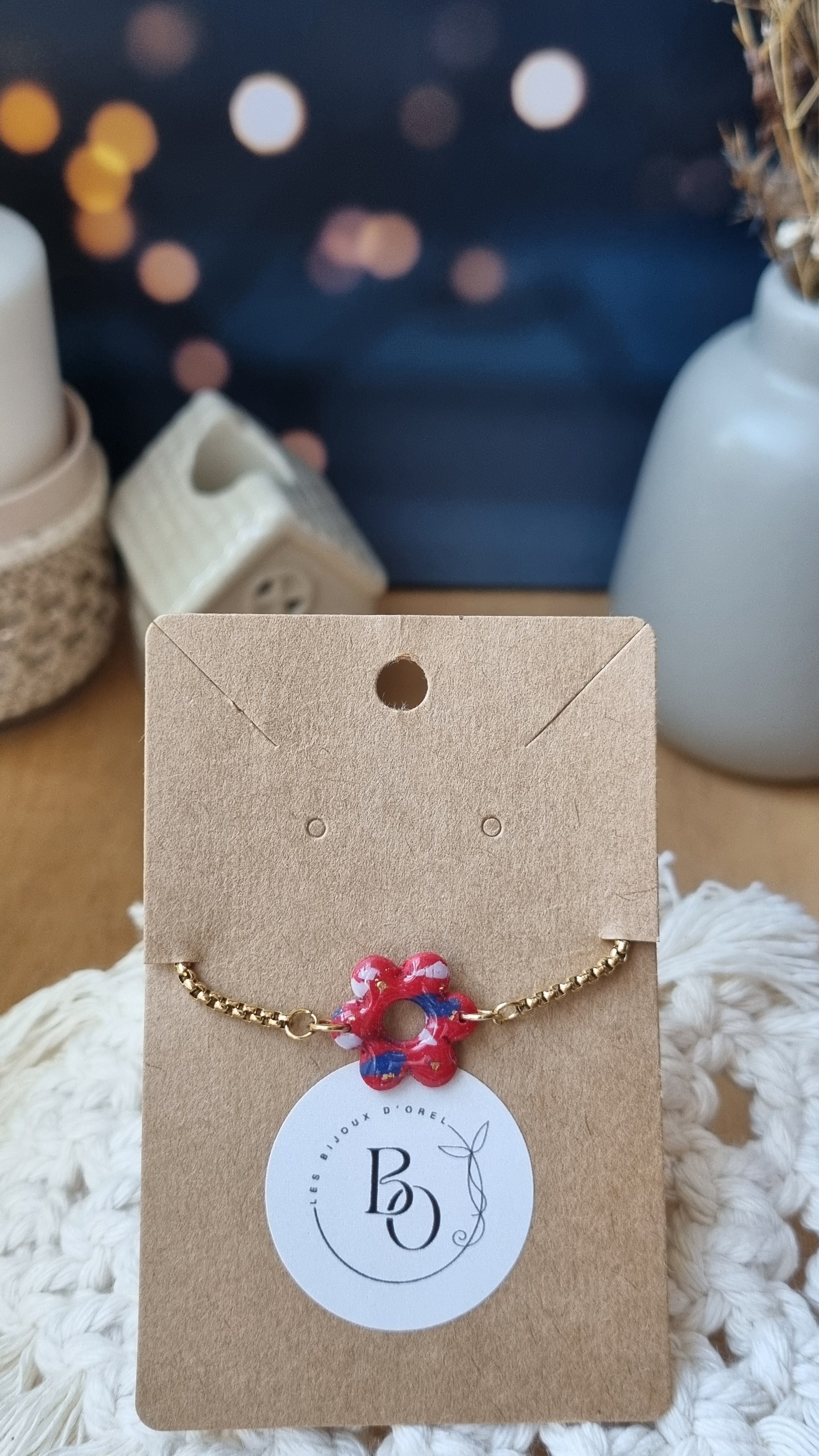 Bracelet Bastien framboise