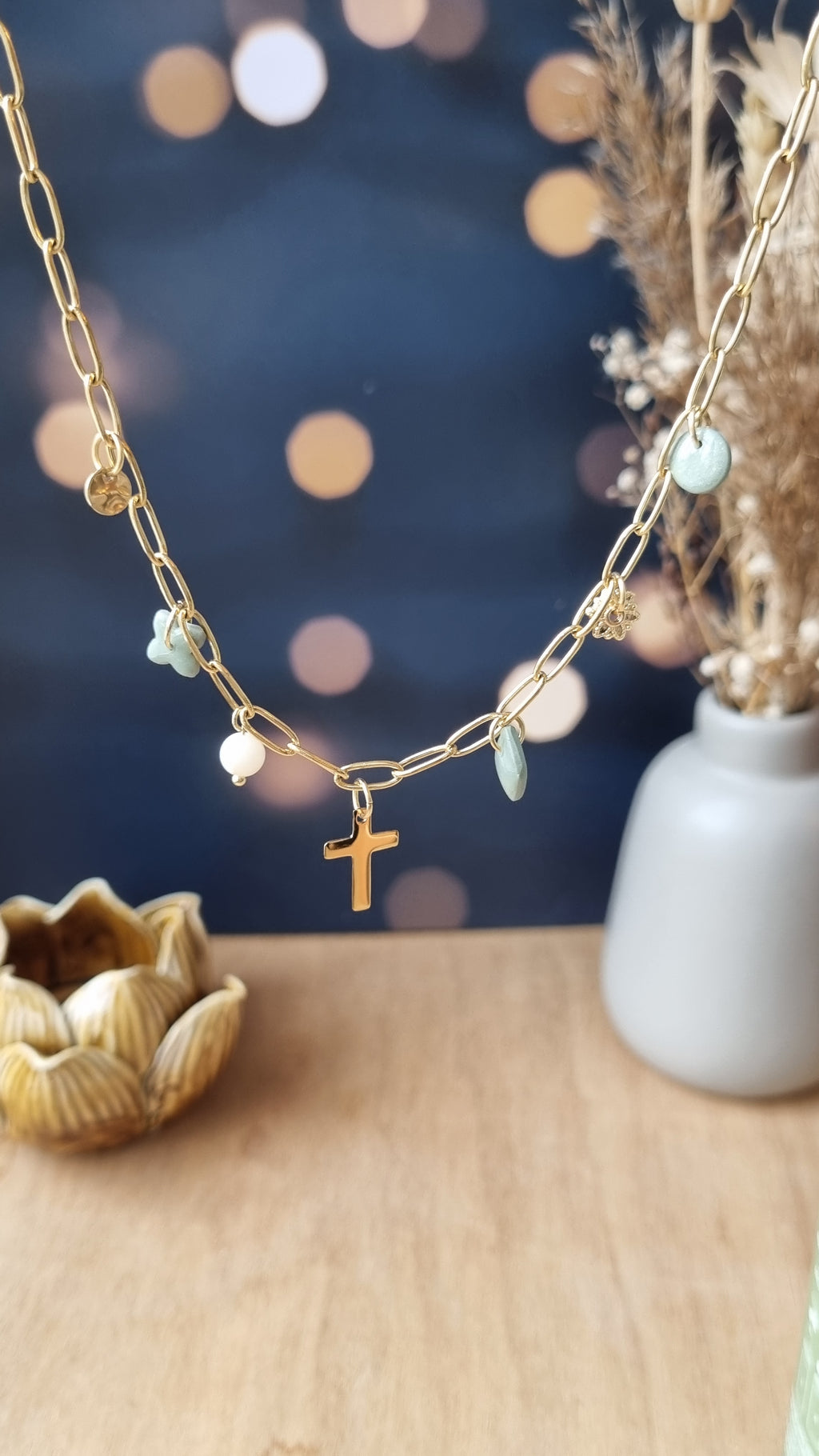 Collier Cantien vert d'eau