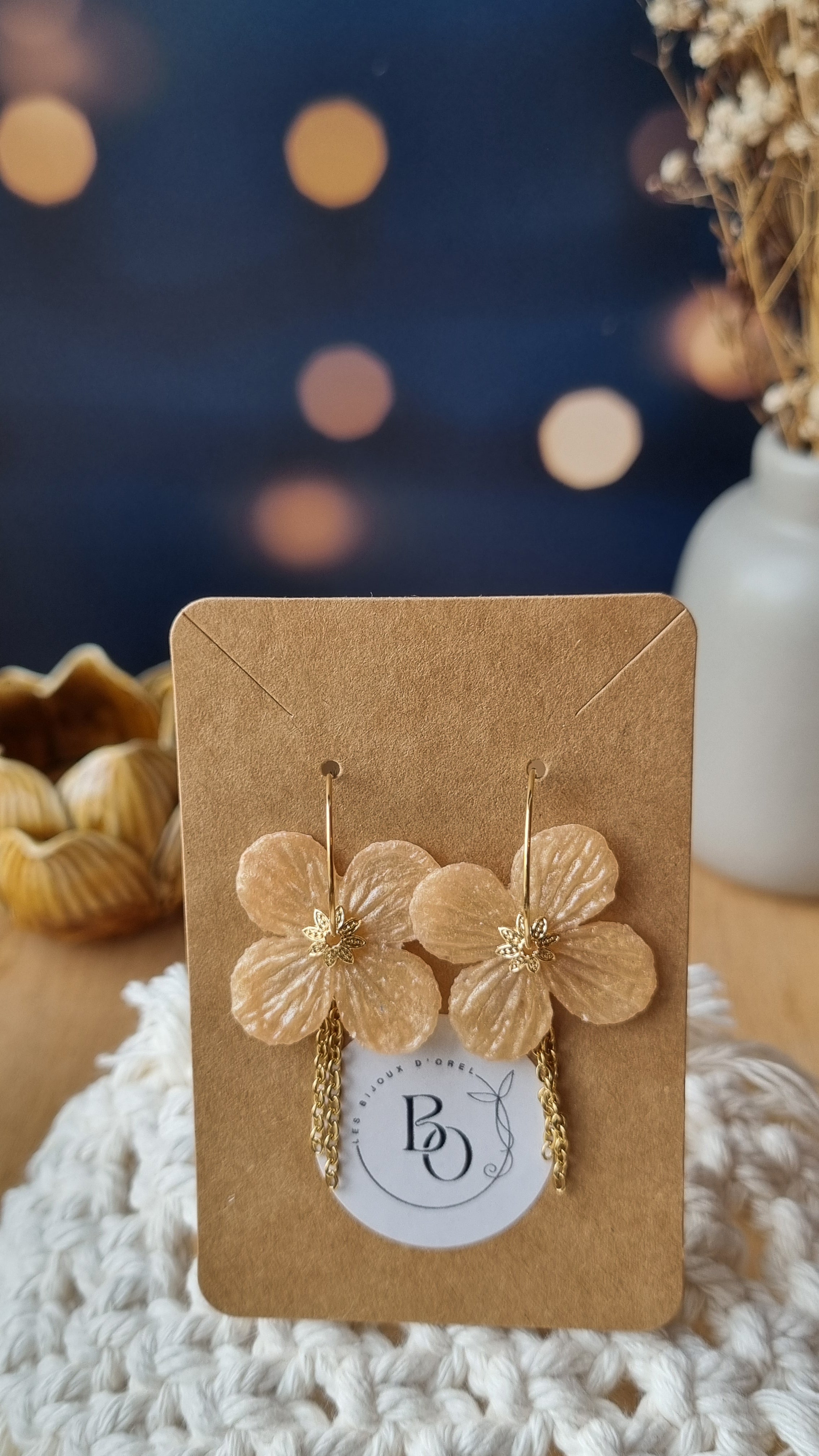 Boucles d'oreilles Maya saumon