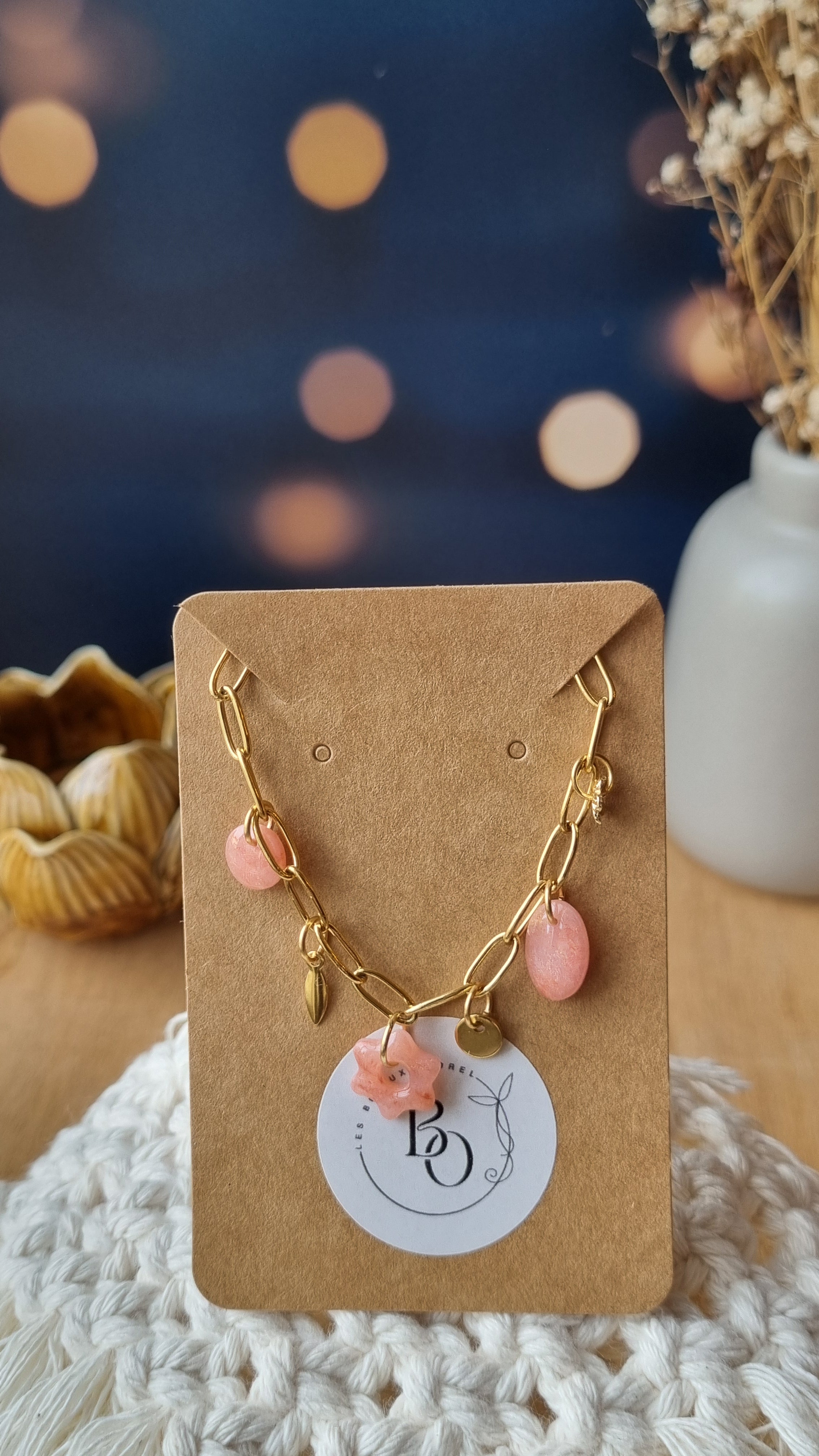 Bracelet Baruck rose translucide