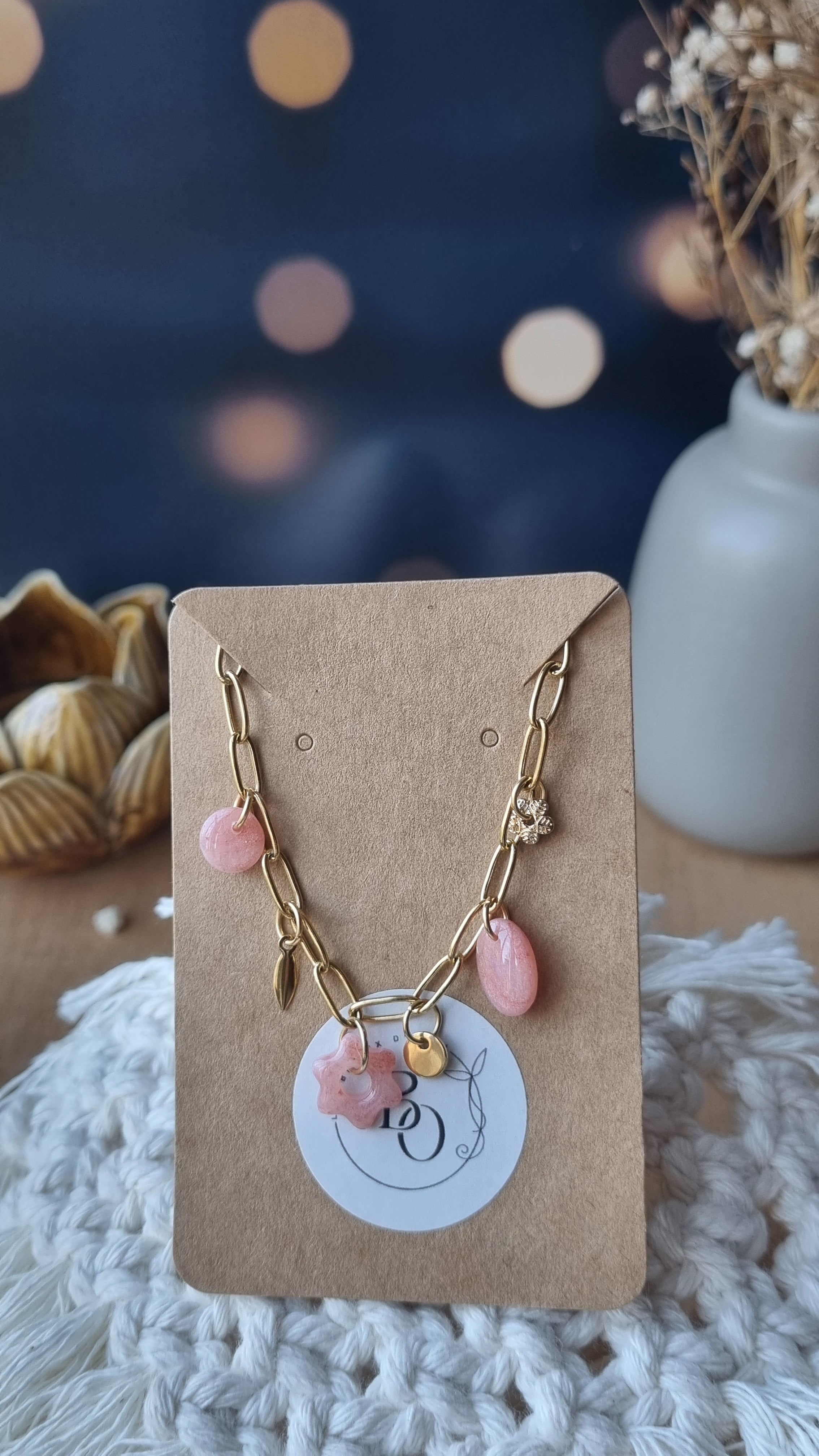 Bracelet Baruck rose translucide