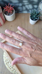 Bague Blandine petite dorée blanche